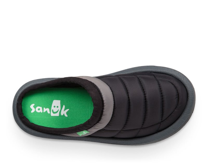 Sanuk Lil Puffer Low Kids' Sidewalk Surfers Black | Canada 308JPQ